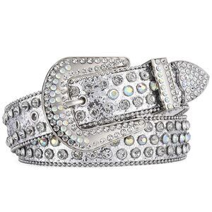 8231 Women Men Silver Rhinestone Studded Belts For Western Cowboys Cowgirls